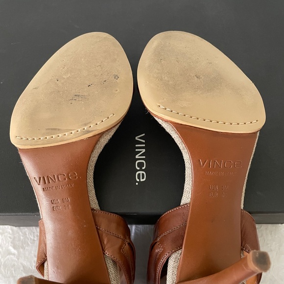 Vince Ankle Cuff Sandals Heels Brown,8 side zipper - Picture 7 of 16